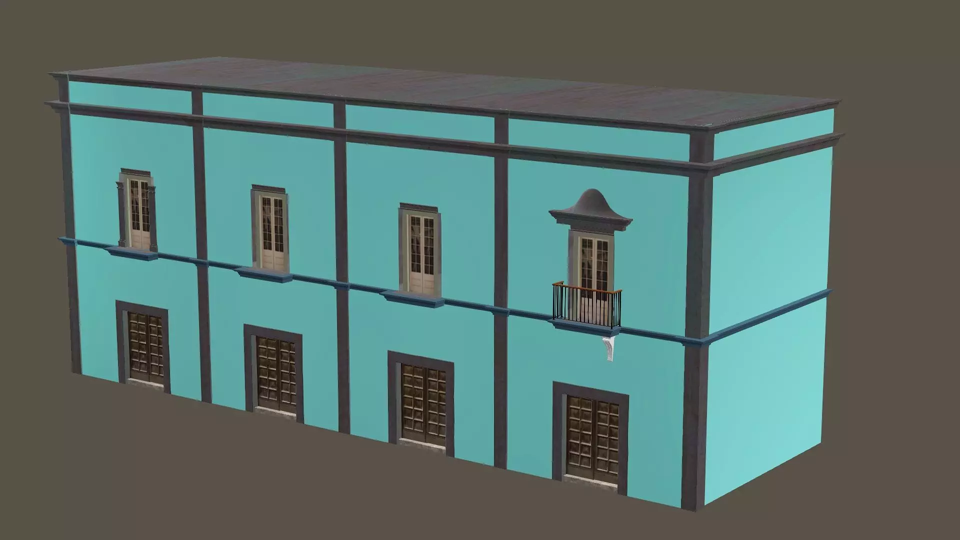 Indian Building X2 Low Poly 3D Model Low-poly 3D model_2
