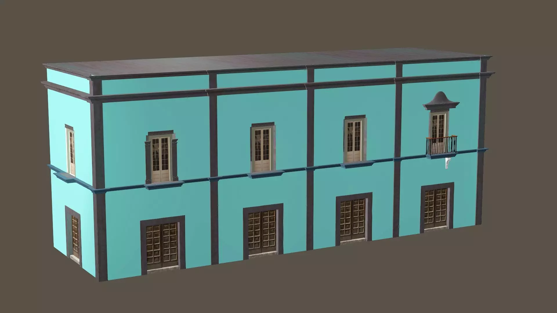 Indian Building X2 Low Poly 3D Model Low-poly 3D model_0