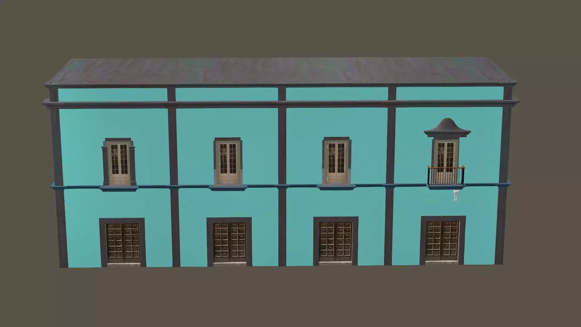 Indian Building X2 Low Poly 3D Model Low-poly 3D model_1