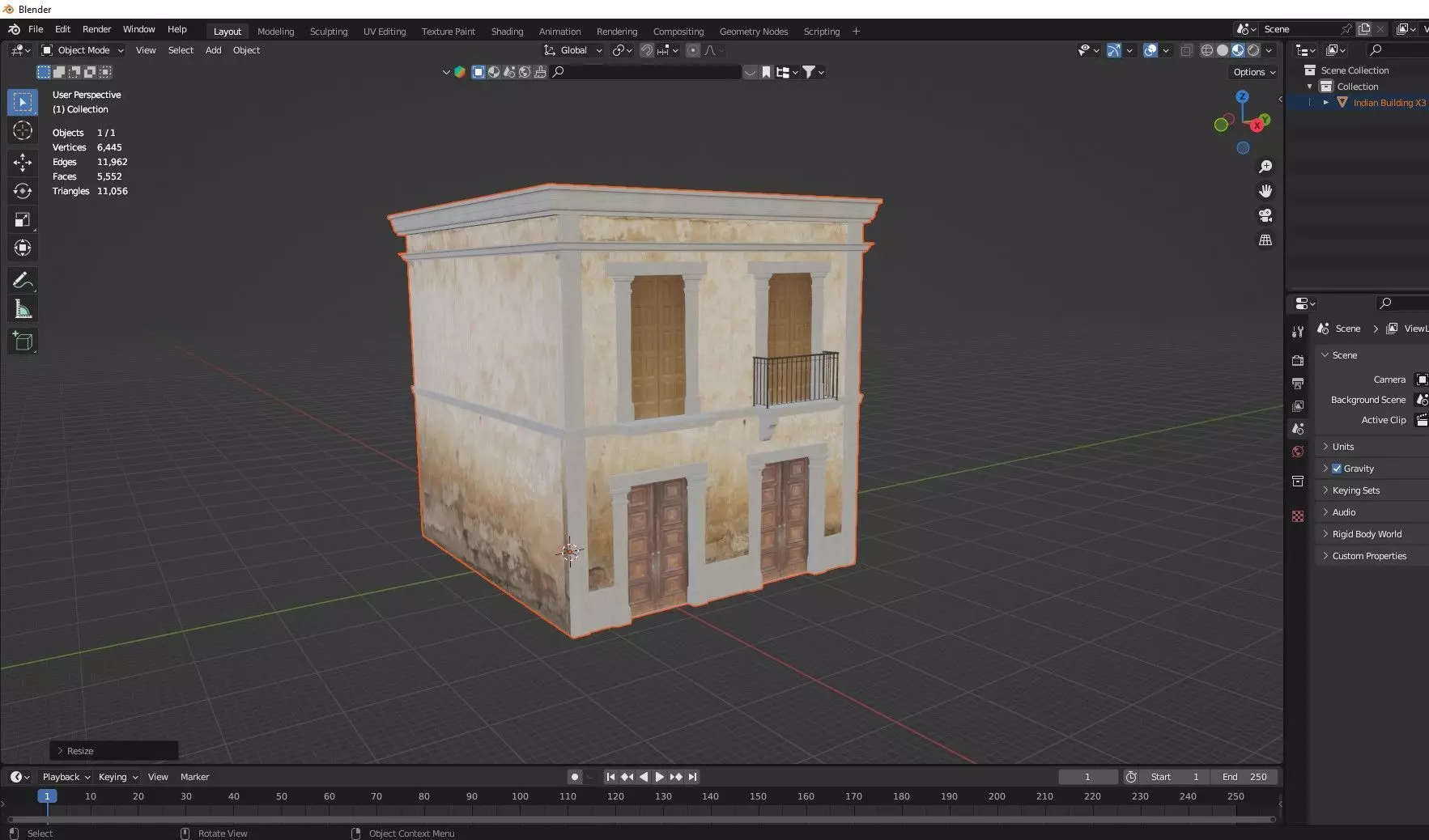 Indian Building X3 Low Poly 3D Model Low-poly 3D model_6