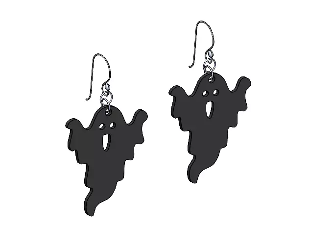 Halloween Ghost Earrings Pendant 3D Print Model 3D print model_0