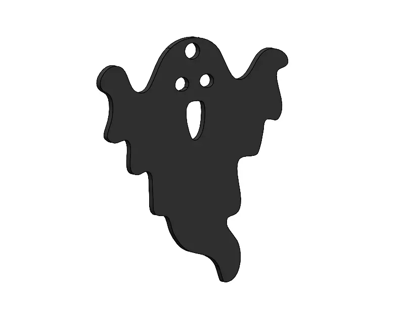 Halloween Ghost Earrings Pendant 3D Print Model 3D print model_2