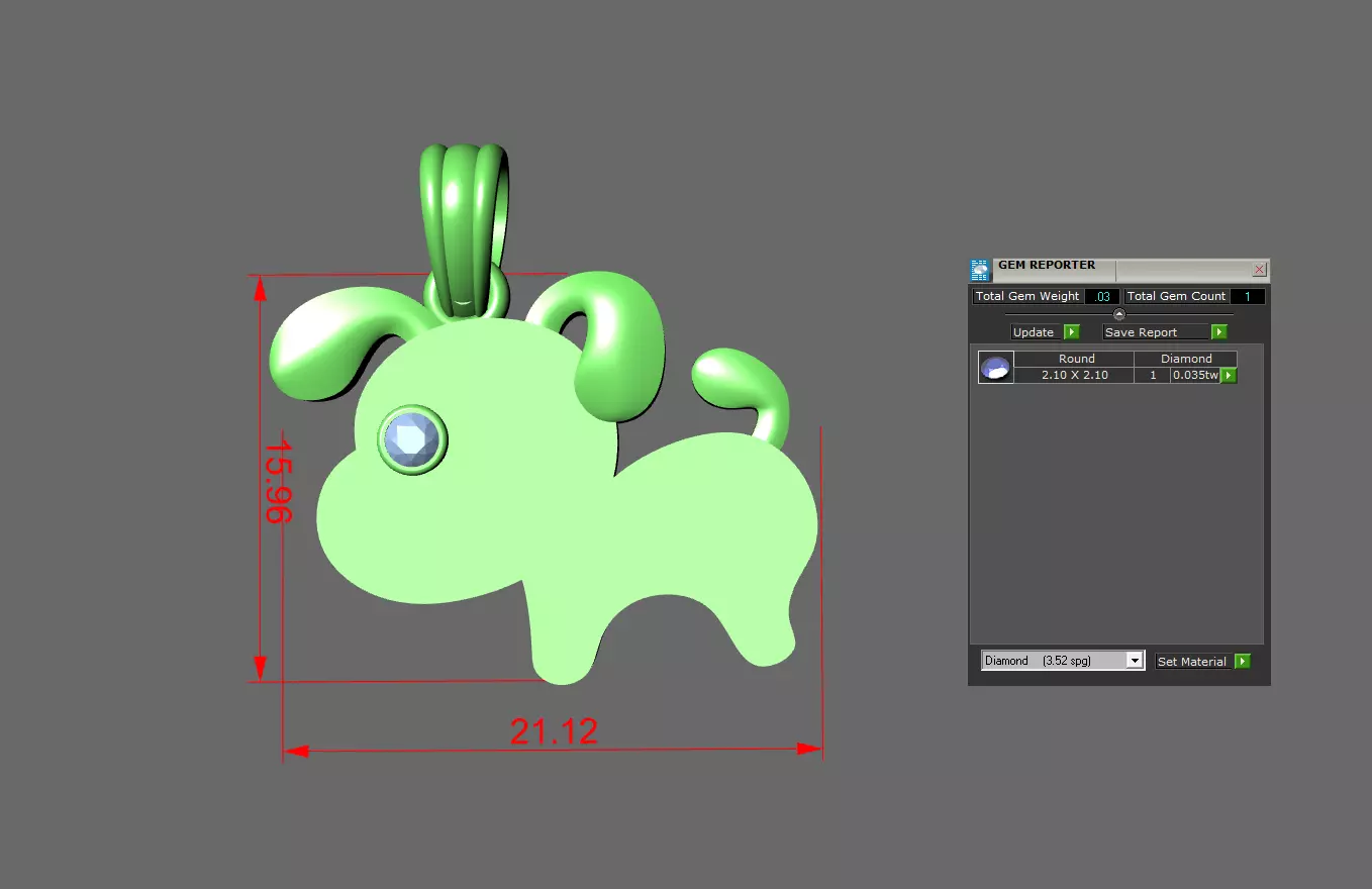 Dog Pandant Gold New 0001 3D print model