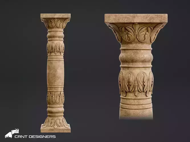 Ancient Ornamental Column 3D model