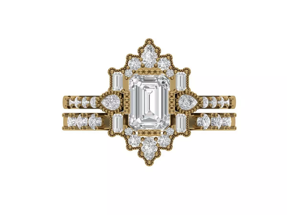 Solitaire ring 3D print model_1