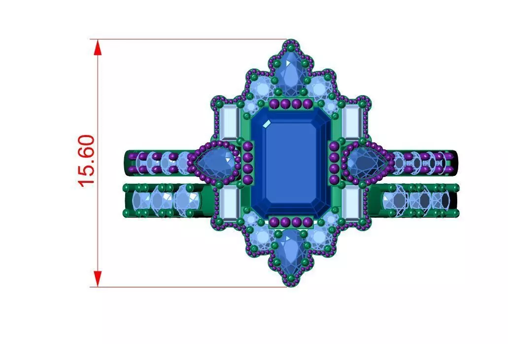 Solitaire ring 3D print model_9