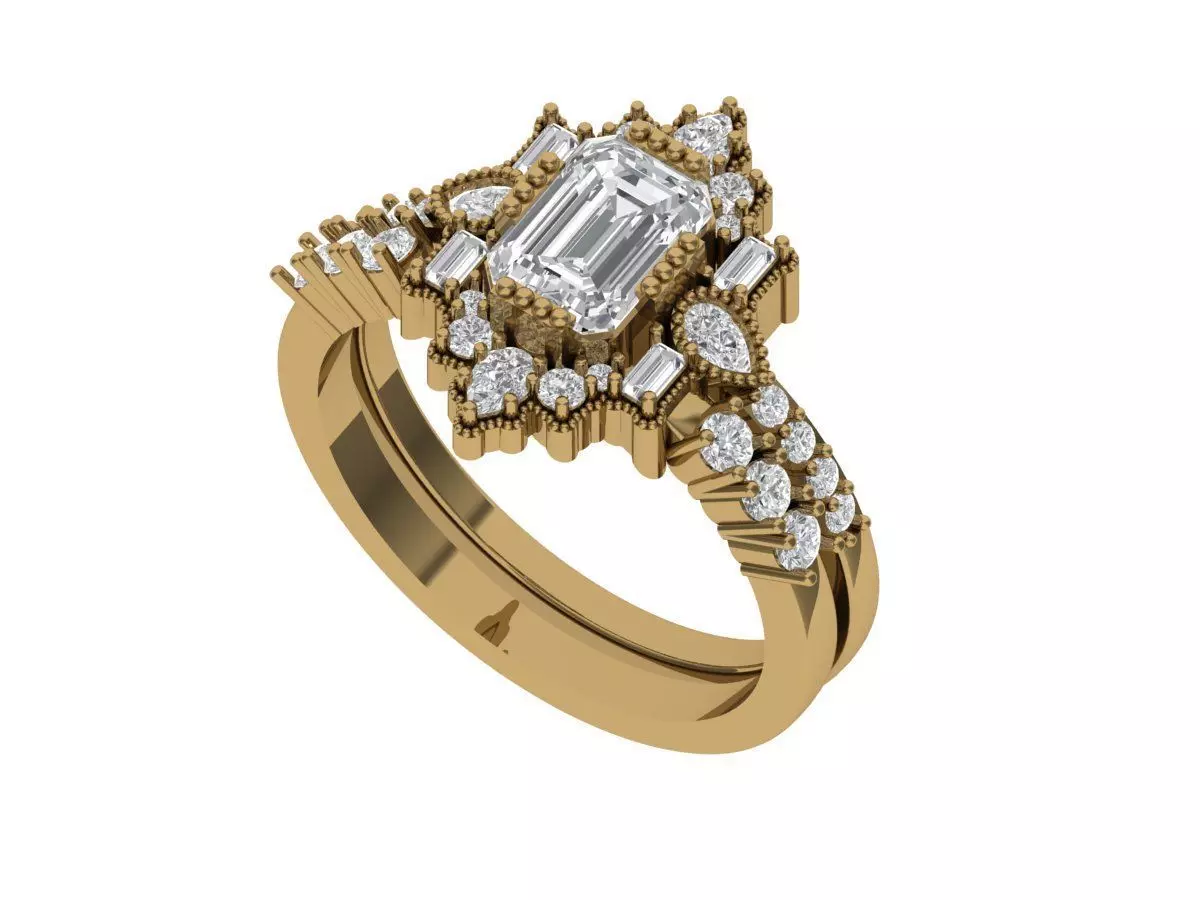 Solitaire ring 3D print model_3