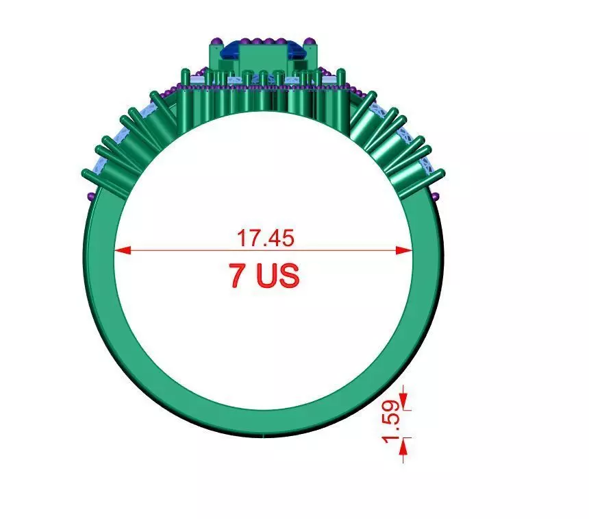 Solitaire ring 3D print model_12