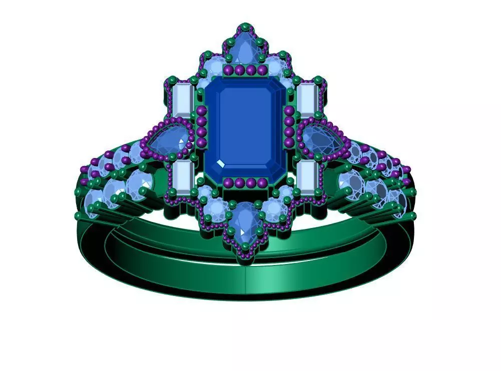 Solitaire ring 3D print model_11