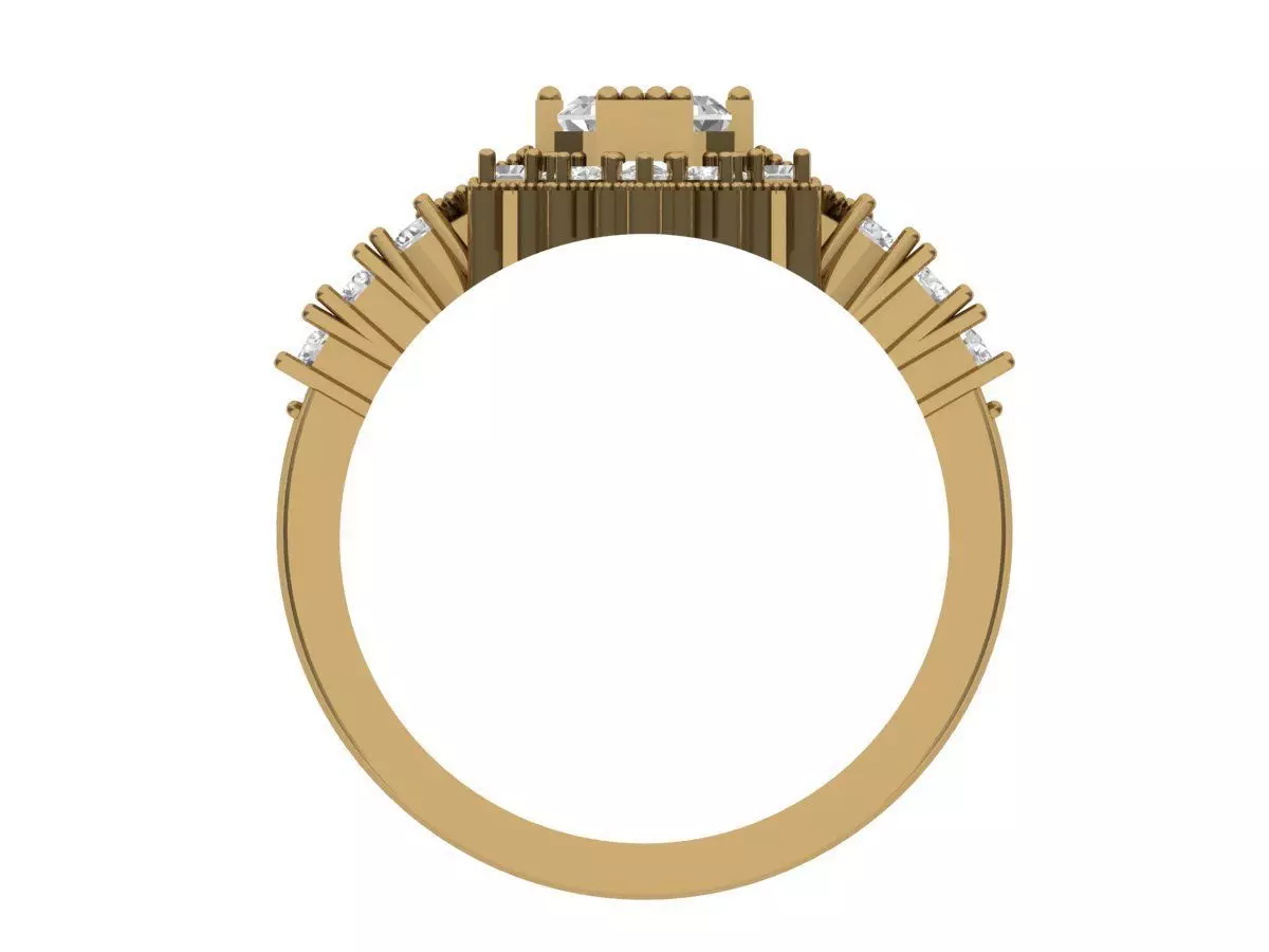 Solitaire ring 3D print model_4