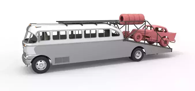 Vintage Transporter truck for Race car Version 8 Scale 1 to 25 3D print model