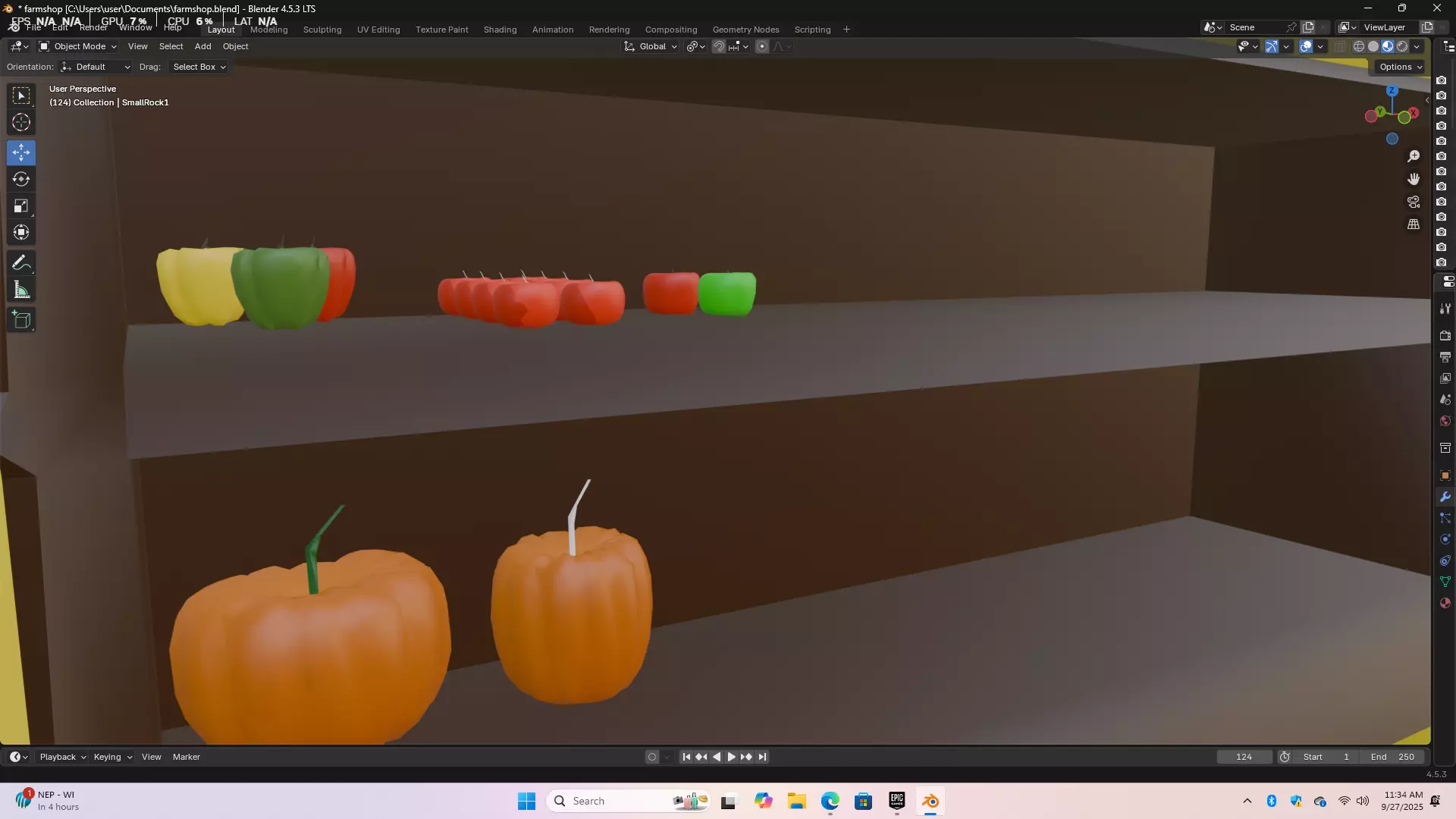 Stylized low Poly Farm Inspired Shop and Tractor  Low-poly 3D model_2