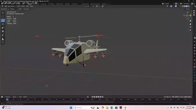 Stylized Low poly Army Helicopter