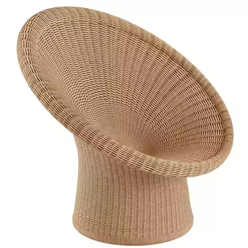 Modern Rattan Wicker Lounge Chair 3D Model