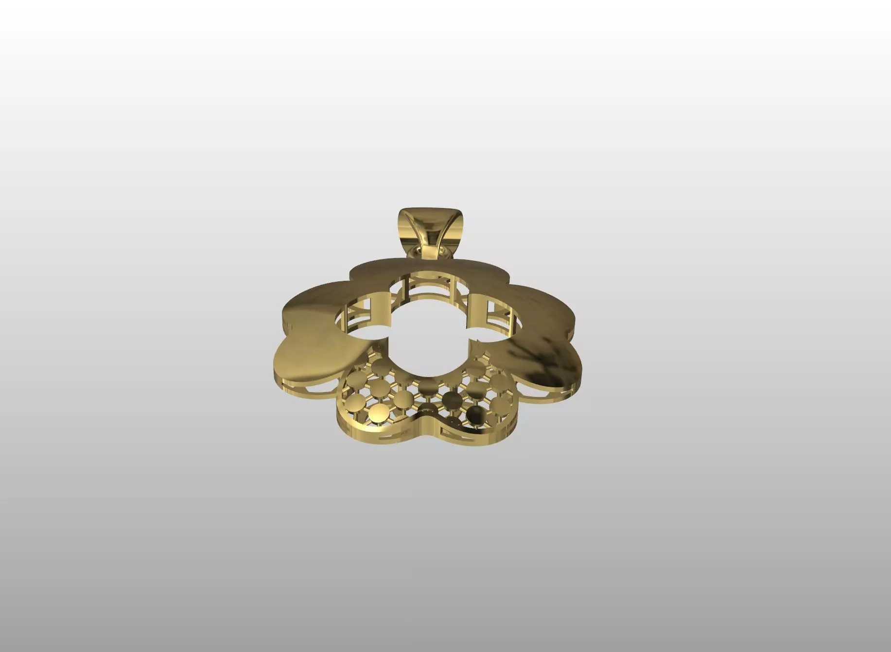 Clover Cutout Pendant 3D print model_1