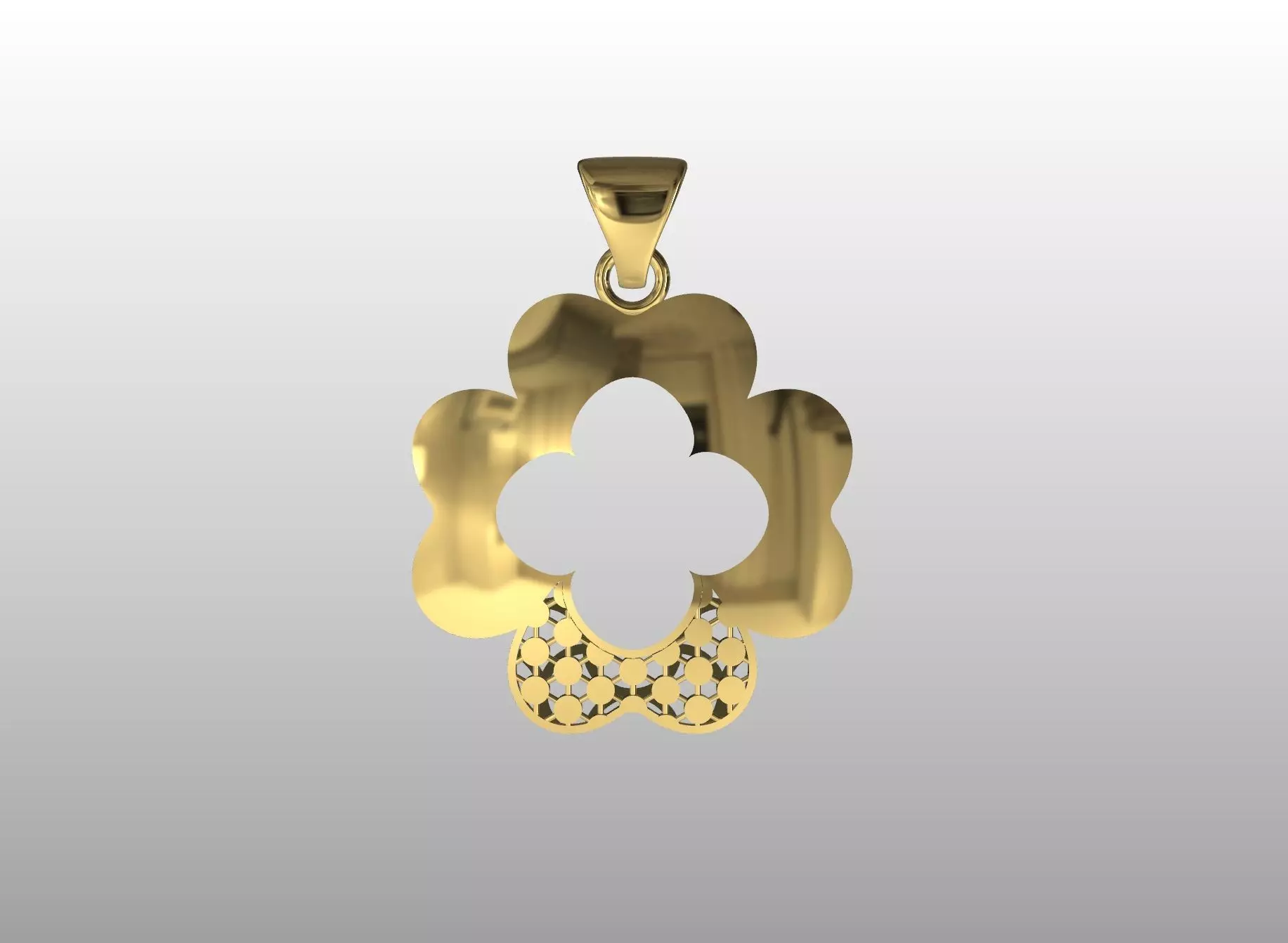 Clover Cutout Pendant 3D print model_3
