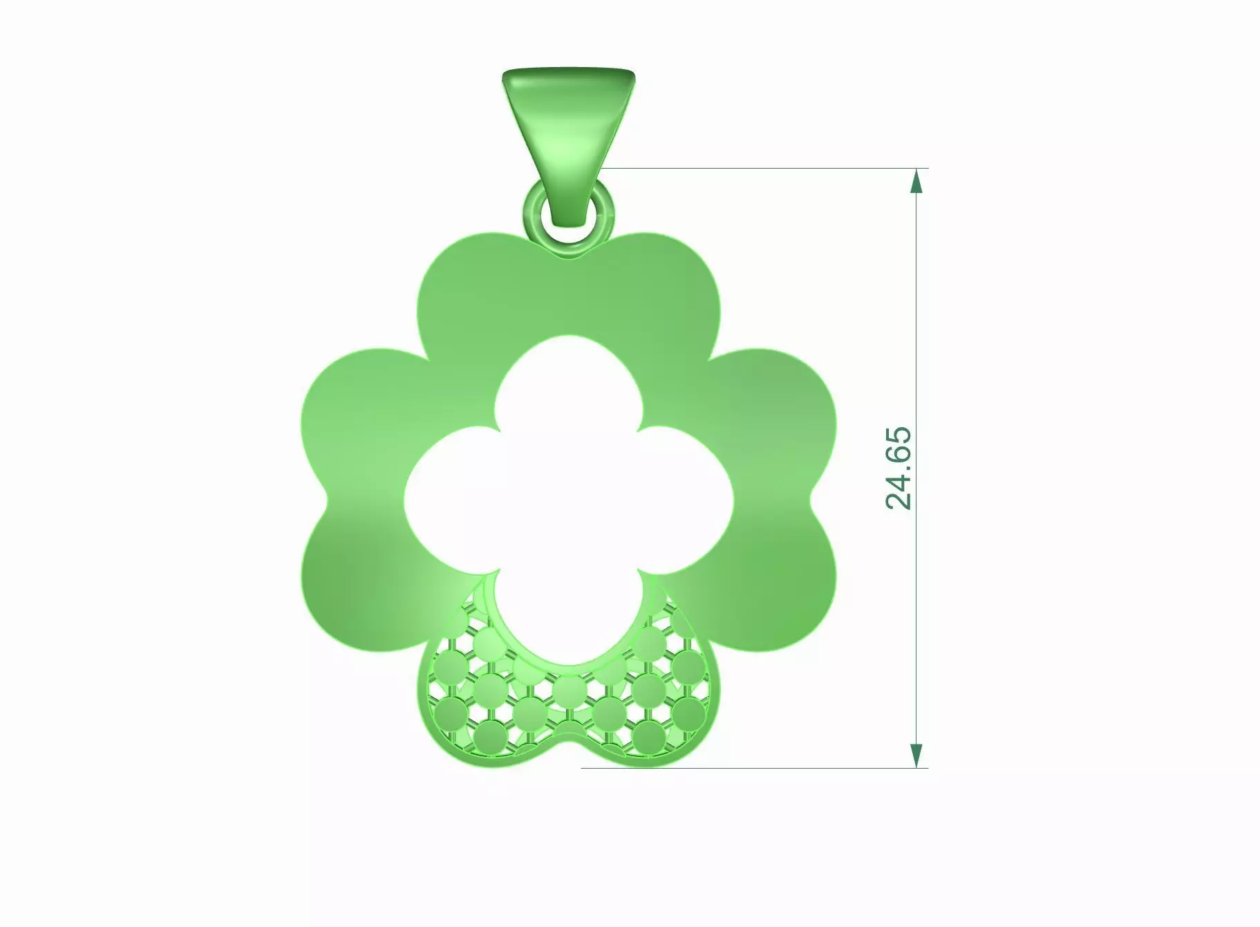 Clover Cutout Pendant 3D print model_9