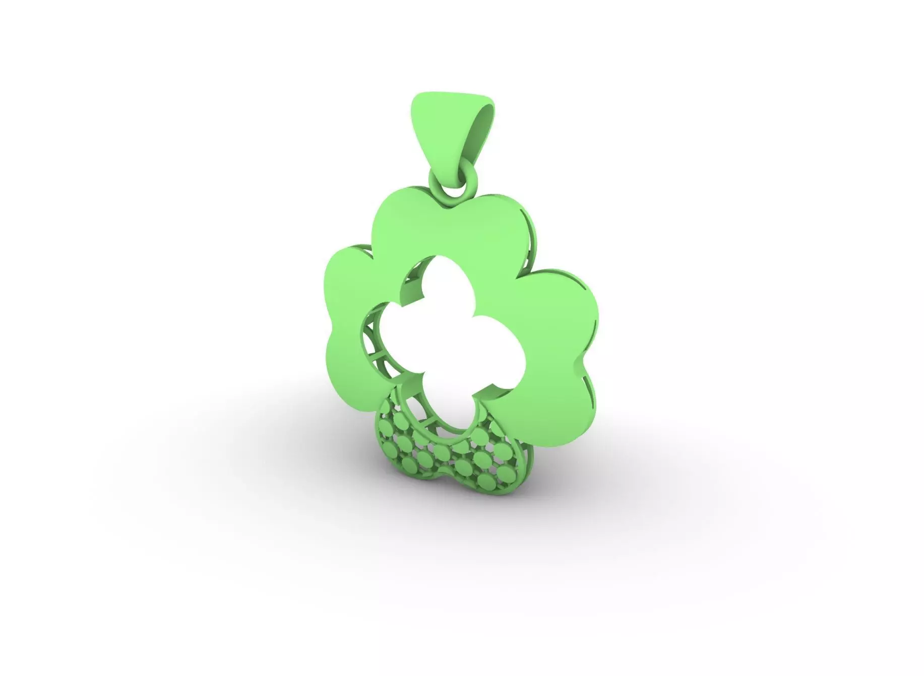 Clover Cutout Pendant 3D print model_6