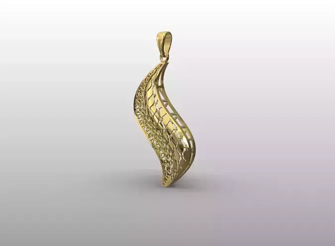 Curved Filigree Pendant