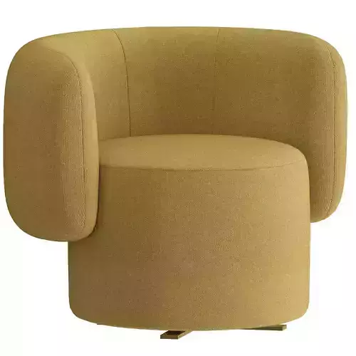 Modern Yellow Lounge Armchair 3D Model 