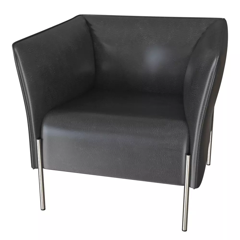 Modern Black Leather Armchair 3D Model Low-poly 3D model_1