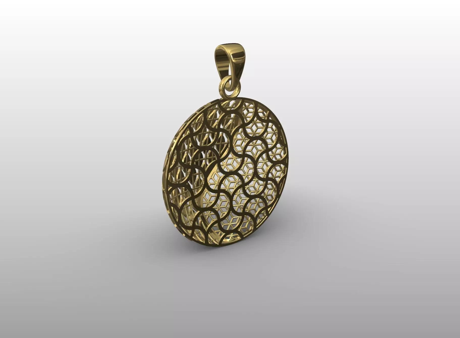 Yin Yang Filigree Pendant 3D print model_1