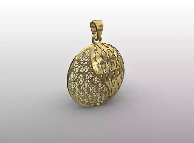 Yin Yang Filigree Pendant