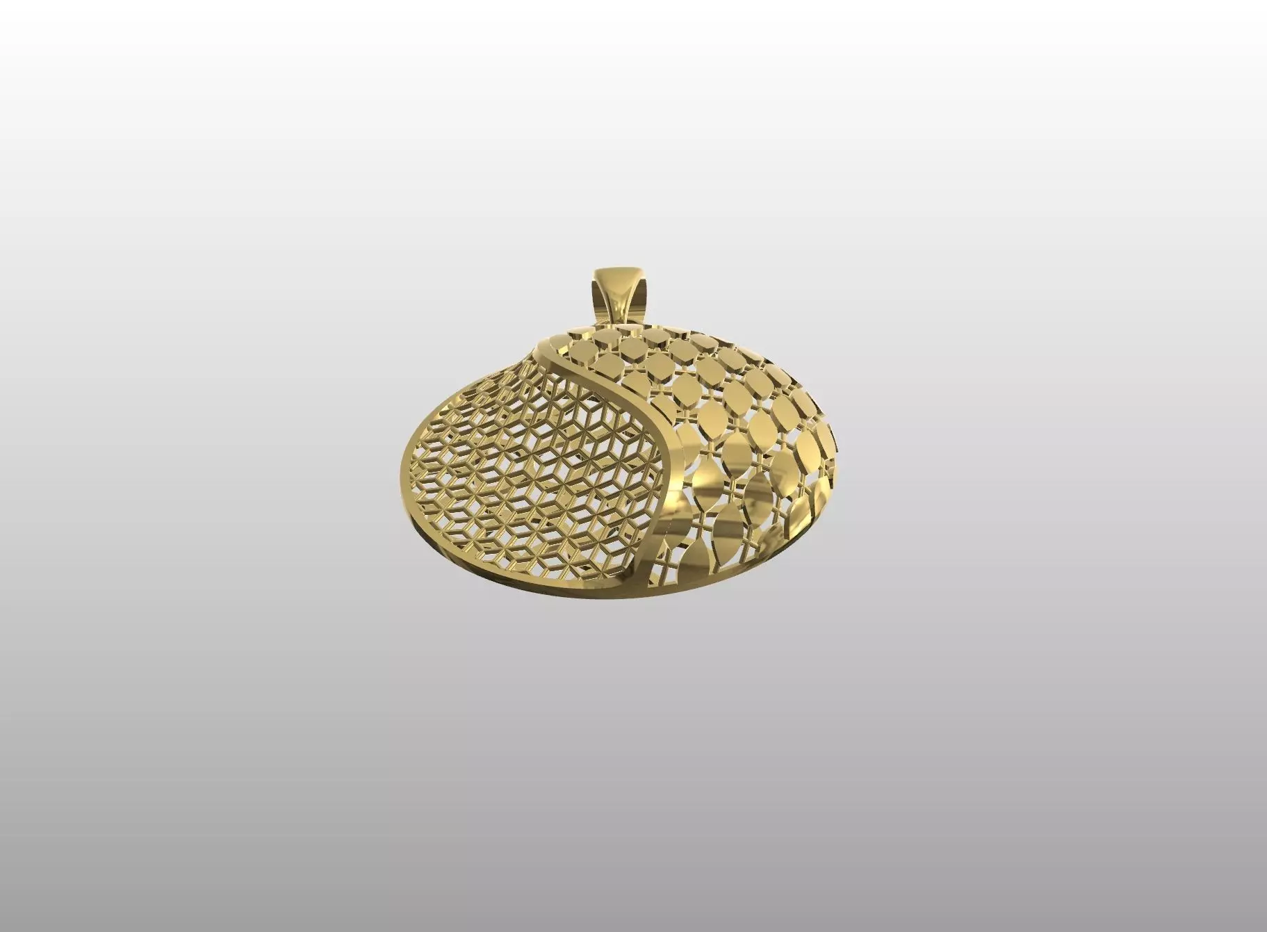 Yin Yang Filigree Pendant 3D print model_2