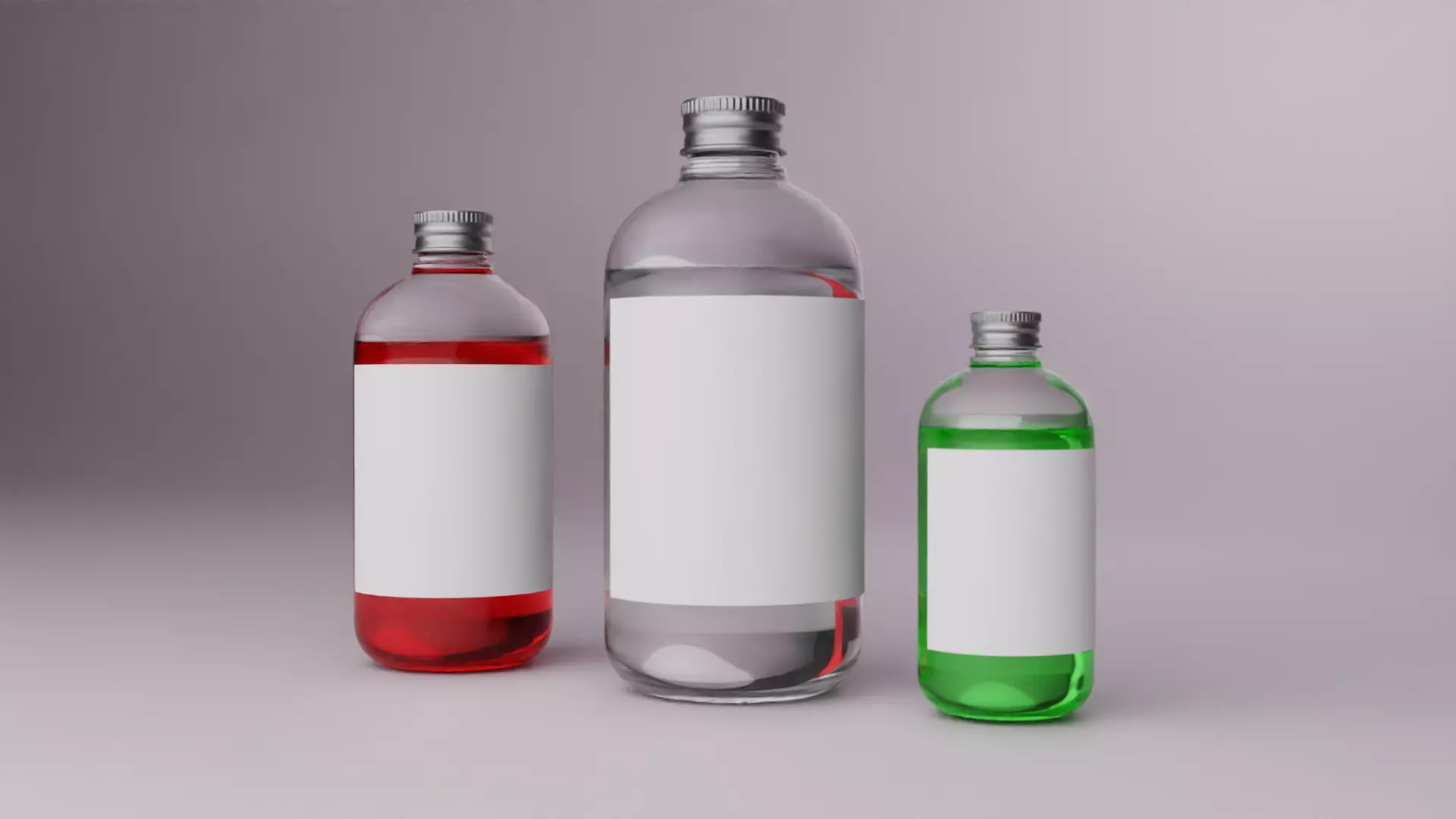Blank Cocktail Glass Bottles with Liquid 3D model_6