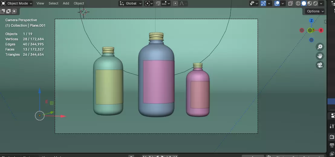 Blank Cocktail Glass Bottles with Liquid 3D model_14