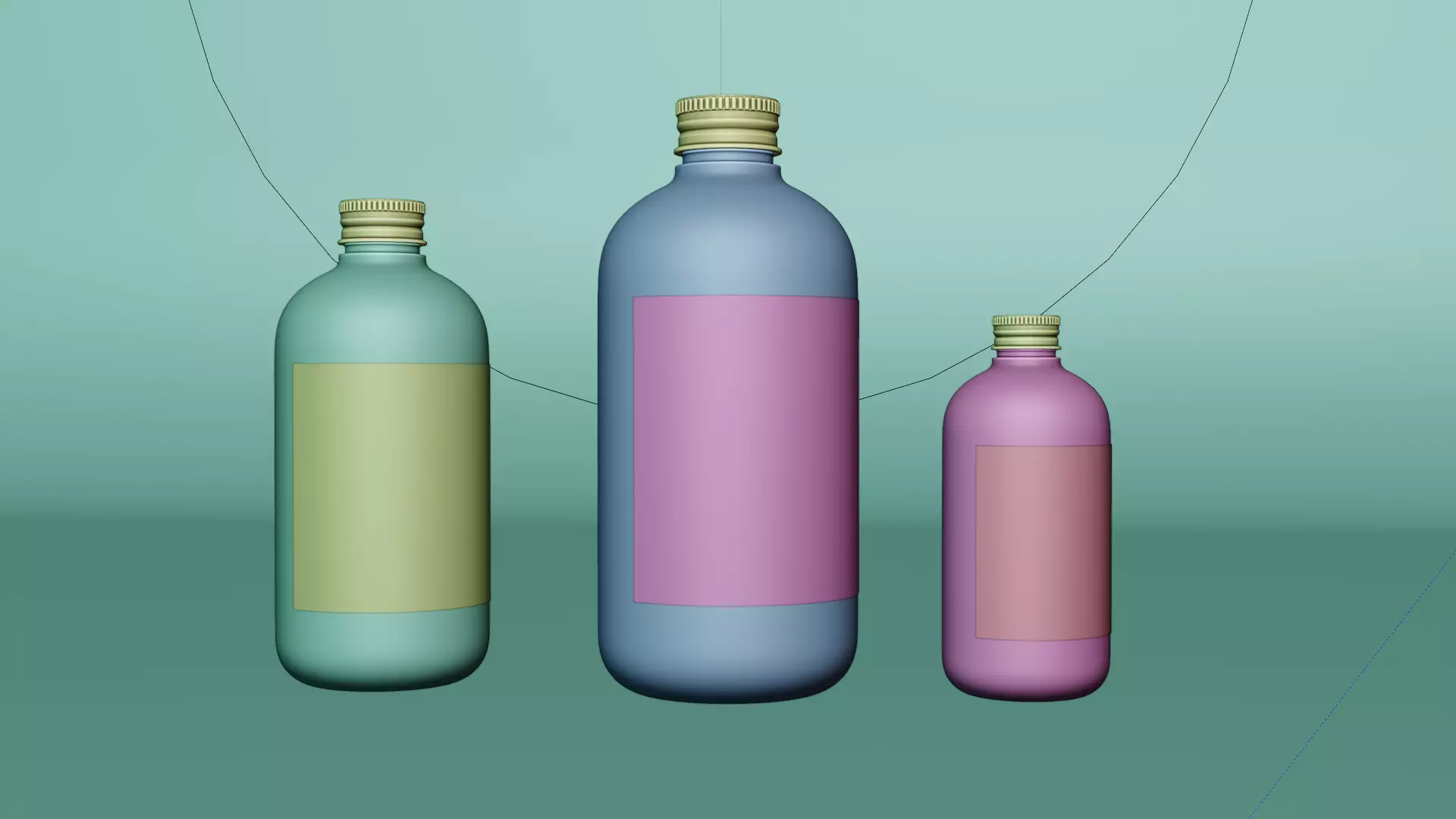 Blank Cocktail Glass Bottles with Liquid 3D model_16