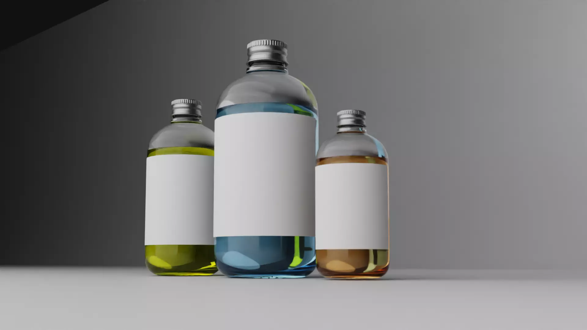 Blank Cocktail Glass Bottles with Liquid 3D model_2