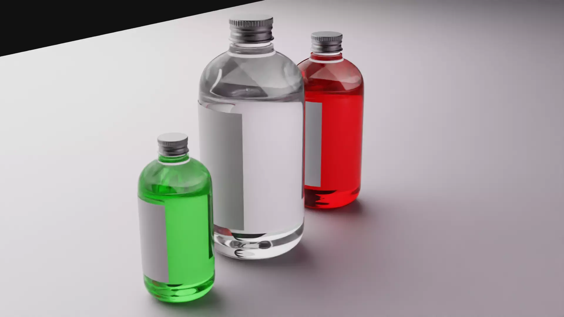 Blank Cocktail Glass Bottles with Liquid 3D model_1
