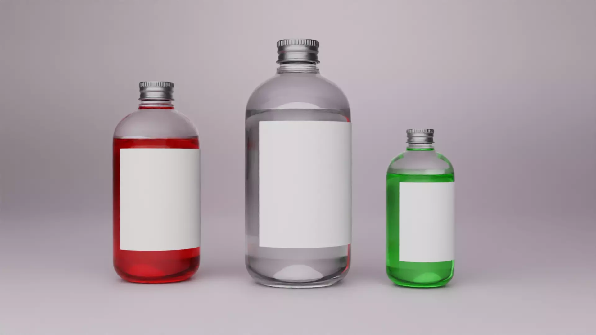 Blank Cocktail Glass Bottles with Liquid 3D model_5