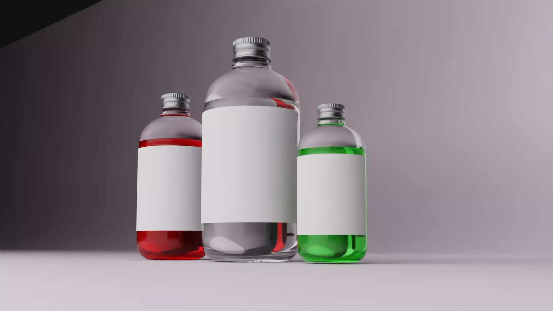 Blank Cocktail Glass Bottles with Liquid 3D model_3