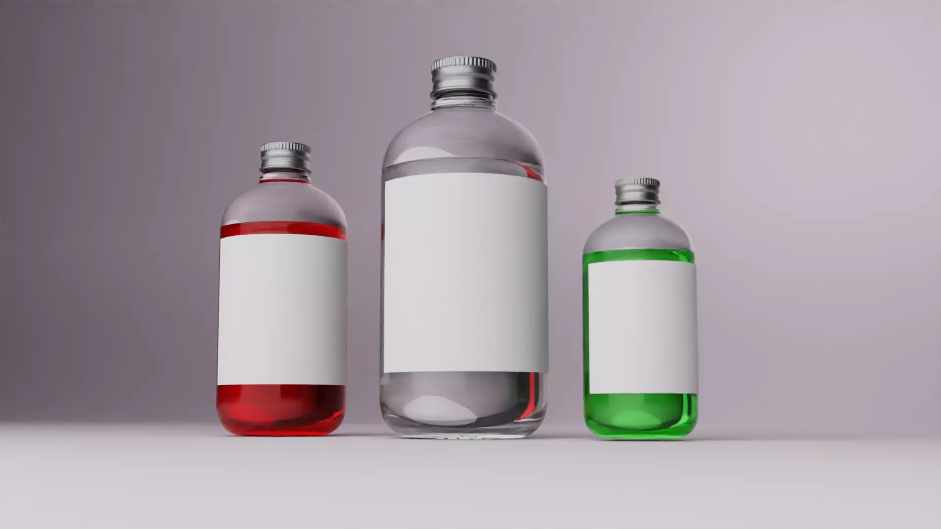 Blank Cocktail Glass Bottles with Liquid 3D model_7