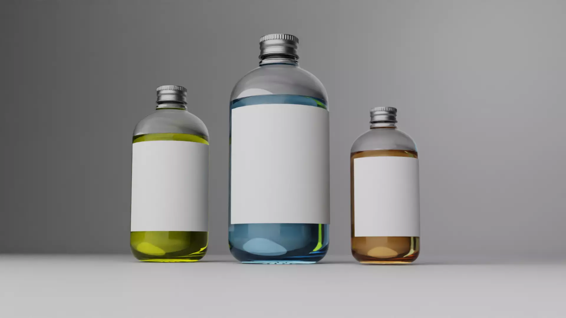 Blank Cocktail Glass Bottles with Liquid 3D model_4