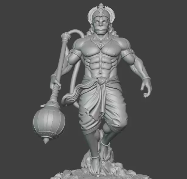 Lord Hanuman 3D Printable Statue 3D print model_5