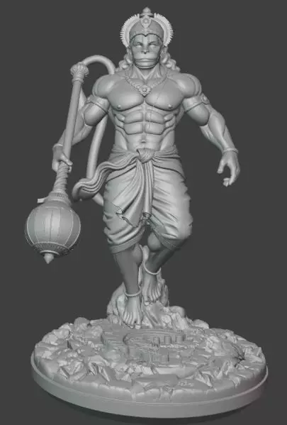 Lord Hanuman 3D Printable Statue 3D print model_0