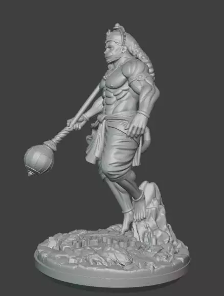 Lord Hanuman 3D Printable Statue 3D print model_1