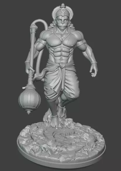 Lord Hanuman 3D Printable Statue 3D print model_3