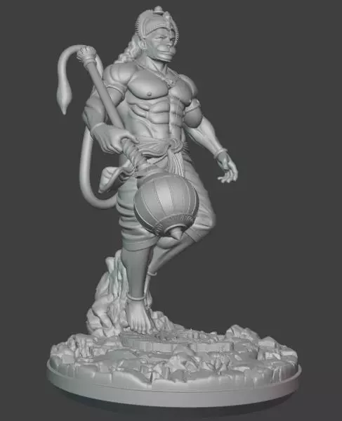 Lord Hanuman 3D Printable Statue 3D print model_2