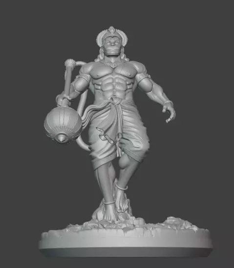 Lord Hanuman 3D Printable Statue 3D print model_4