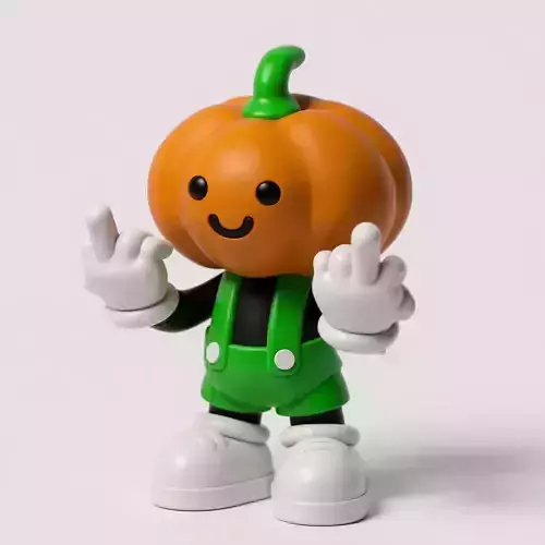 Cute pumpkin boy middle fingers multicolor