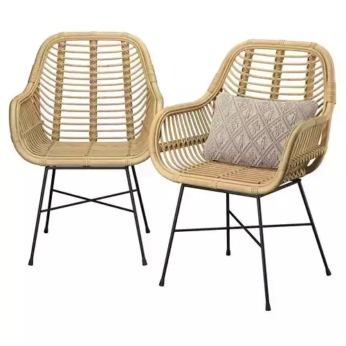 Dining Chair Canora Rattan Natural