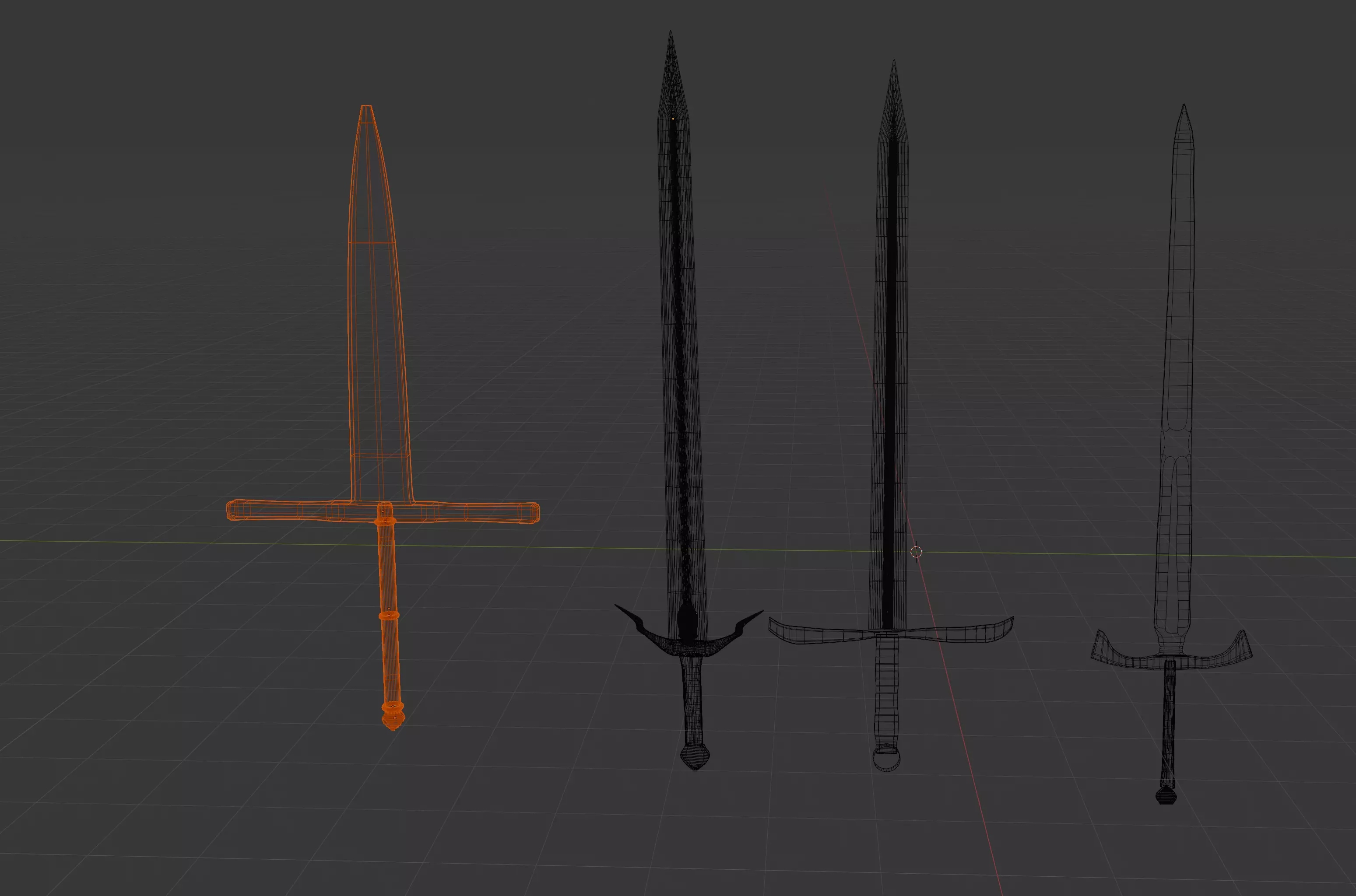 fantasy sword pack 3D model_2