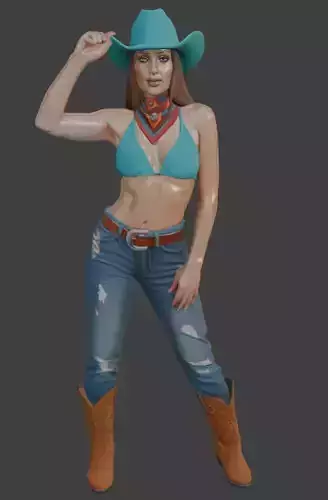 Cowboy Girl 3d Model for 3d Printing