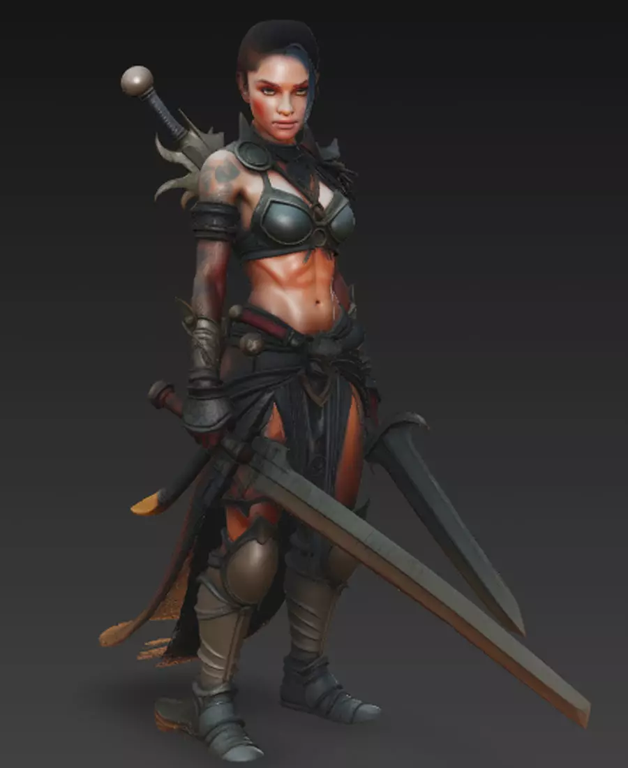Barbarian Queen 3D print model_0