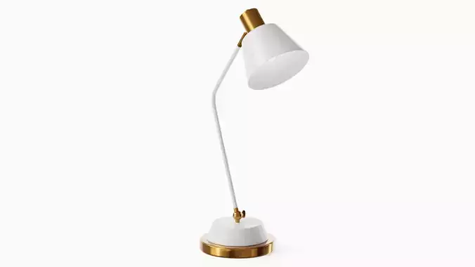 Adjustable Metal Desk Lamp White Low-poly 3D model