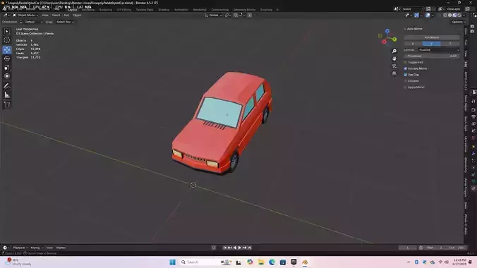 Low Poly Fiat Panda inspired Rigged Car